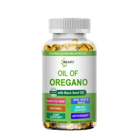 JINGYAT Oil of Oregano Softgels,Organics Oil of Oregano with Black Seed Oil for Immune Support Digestive Health Seasonal Herbal,High Carvacrol & Thymoquinone Oregano Oil,Plant Based,Non-GMO,120 Count