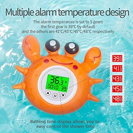 Termómetro Flotante De Baño Para Bebés,Termómetro de baño con temperatura ambiente Pantalla retroiluminada de tres colores Fahrenheit