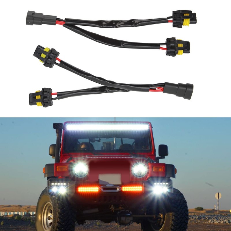 Headlight 2 Way Splitter Cable Socket Harness Male to Female