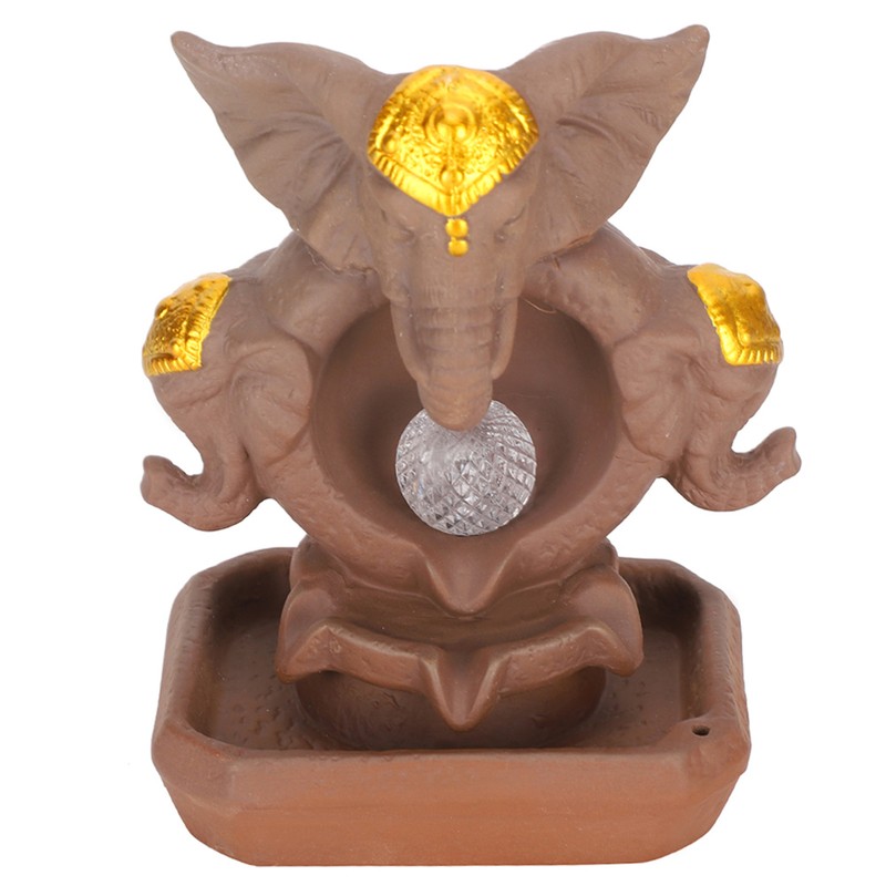 Incense Burner Backflow Waterfall Incense Holder Home Decorations with LED