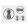4 x 'Pineapple in Circle ' Temporary Tattoos - Water