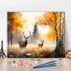 TISHIRON Deer Painting by Numbers Adults, Trees and Wildflowers Painting