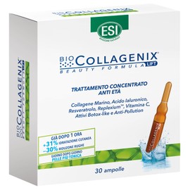 ESI-Biocollagenix Trattamento Concentrato Antietà a base di Collagene Marino e Acido Ialuronico, Dona una Pelle e Tonica e Ripristina l'Elasticità del Viso, Dermatologicamente Testato, 30 Ampolle