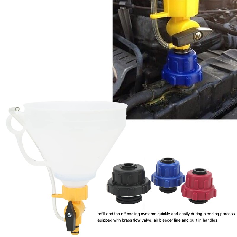 Leapiture Radiator Coolant Refill Funnel Spill Proof Engine Cooling System