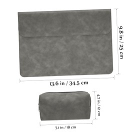 Operitacx Laptop Hülle mit Power Storage Bag aus PU Leichter Schlanker Laptop Schutz Sleeve Stoßfest mit Magnetverschluss für Transportablen Einsatz