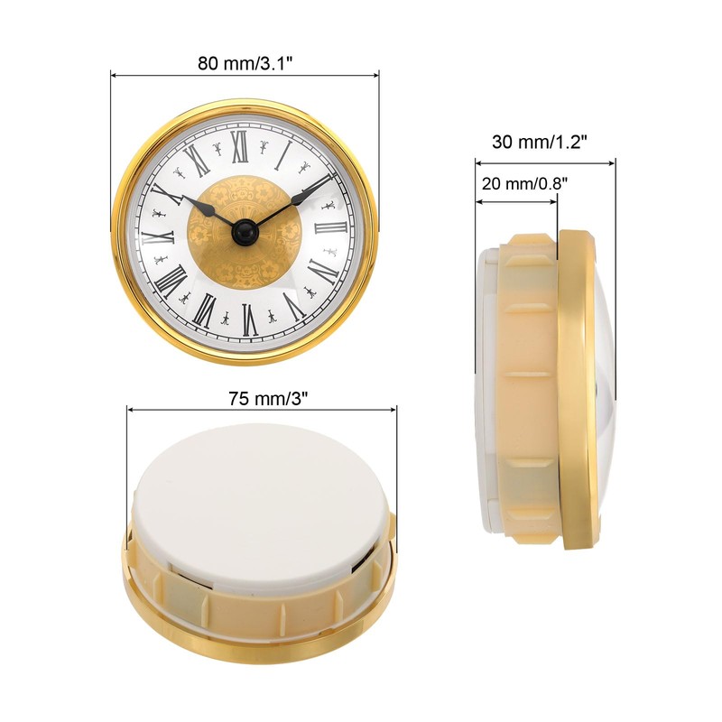 PATIKIL 80 mm Wall Clock Vintage Kitchen Clock Round Quartz