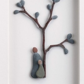 Sharon Nowlan Birds of A Feather Framed Picture, Wood, Multi-Colour, 2 x 20 x 25 cm