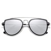 SOJOS Retro Polarized Double Bridge Sunglasses for Men Women Mirrored