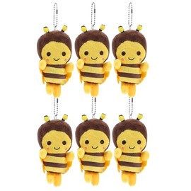 6 Pieces 5 Inch Bee Stuffed Animal Toy Cartoon Bee Plush Bee Doll Pendants for Baby Shower Holiday Birthday DIY Animal Theme Party Favors