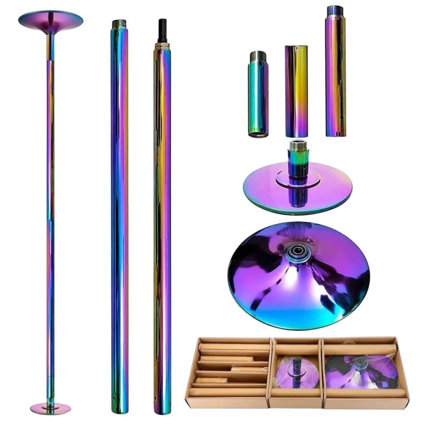 PROV 9 FT Spinning Static Dancing Pole Kit with Extensions