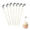 100Pcs 4.7 Inch Golf Party Food Sticks, Reusable Bamboo Food