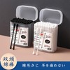 両頭ダブルへッ綿棒 スパイラル 黒/白綿棒 持ち運びに便利です 100本入 抗菌 耳そうじ、メイク、PCの掃除 (黑)