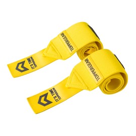 TOPPERGEAR Wrist Wraps Professional, Strong Wrist Fixation, Supports Heavy Weight Pressing Types, Hard & Standard Applications (Yellow, Hard Type)