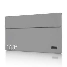 ARZOPA 16.1" Portable Monitor Sleeve Bag, PU Leather Case for Travel Monitor Laptop, Grey - Color: 16.1"