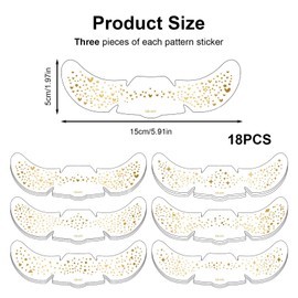 Glitter Freckles Face Tattoo, OIHCAZ 18pcs Gold Waterproof Sparkle Freckle Temporary Face Tattoos, Festival Glitter Accessories for Girls And Adults Makeup