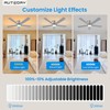 Autoday 52 Inch Low Profile Ceiling Fan with Light, Burshed