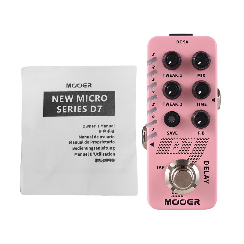 MOOER Guitar Delay Pedal Electric Guitar Effects Pedal 6 Delay
