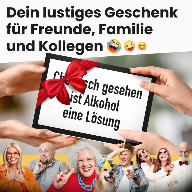 DankeDir! Alcohol is a Solution Sign with Saying - Funny
