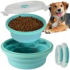Averyday 45oz Airtight Collapsible Dog Bowls with Lids 2 Pack Portable Travel for Large