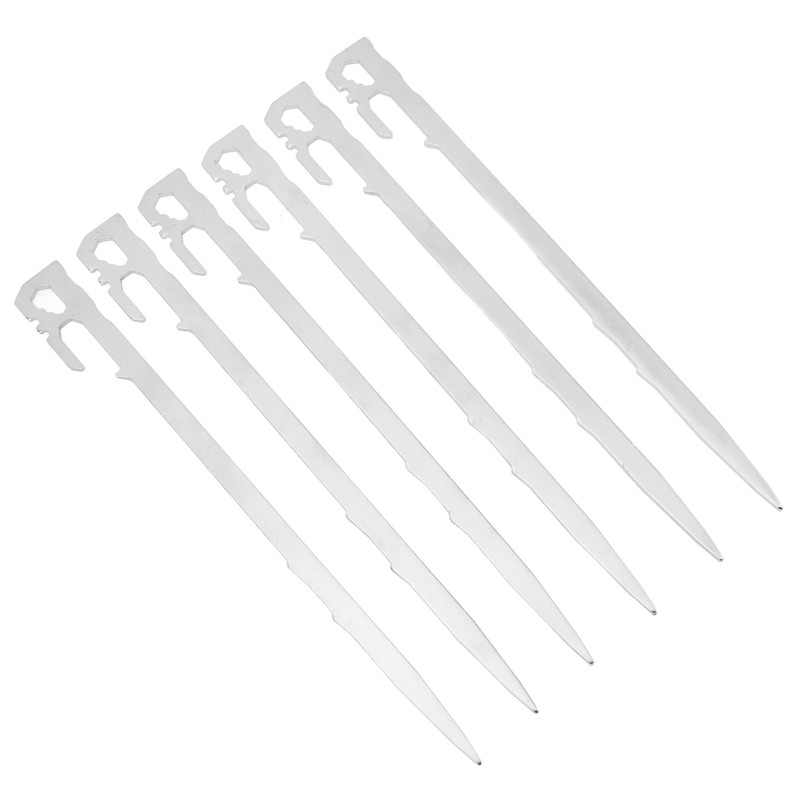 6pcs 420 Stainless Steel Canopy Tent Stakes Thickened High Hardness