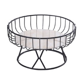 Countertop Fruit Bowl Multi Purpose Large Capacity Metal Wire Basket for Fruits Breads Vegetables Snacks Small Black
