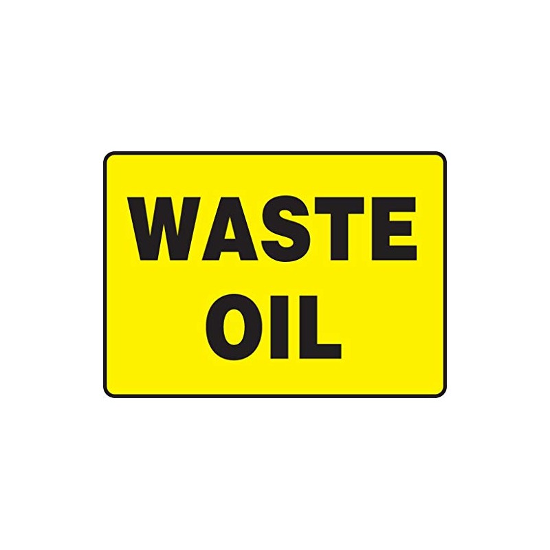 Accuform "Waste Oil" Safety Sign, Plastic, 10 x 14 Inches