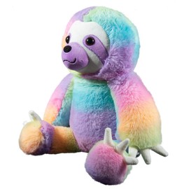 Rainbow Sloth Teddy Bear Plush Soft Toy Gift - Build your own Teddy Bear Making Kit - no sew - 16"/40cm (Kit with Voice Recorder)