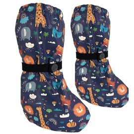 HECKBO baby rain booties without fleece rain shoe covers - jungle - 3-18 months - overshoes crawling shoes
