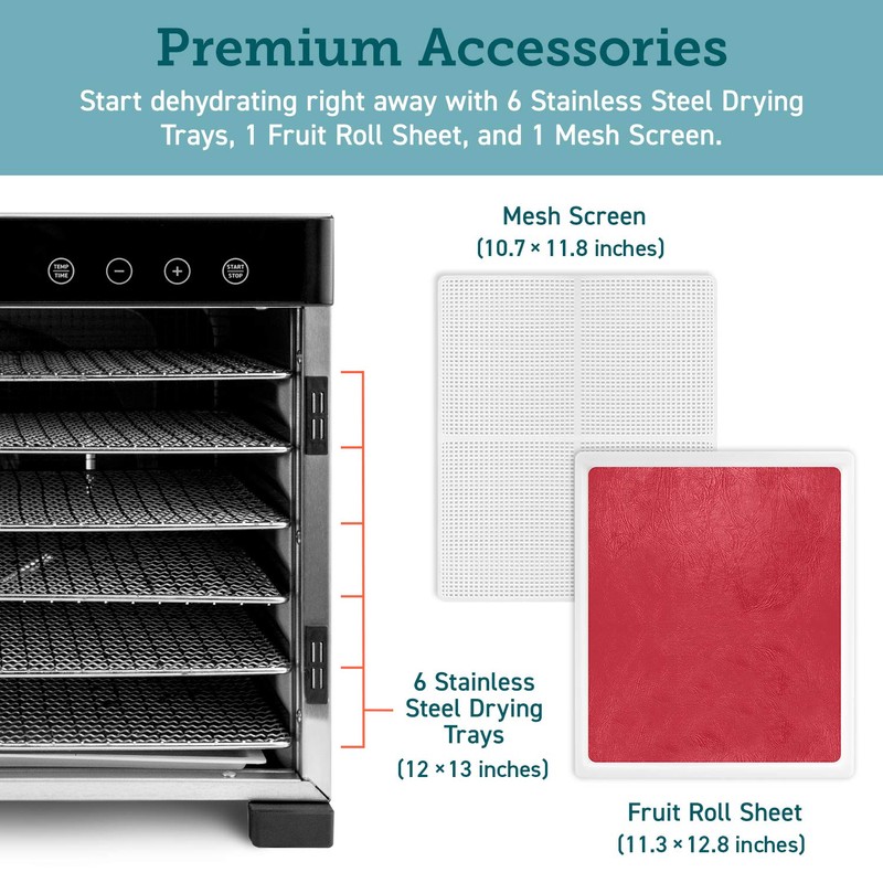 COSORI Food Dehydrator Accessories, Mesh Screen Sheets for 6 Trays