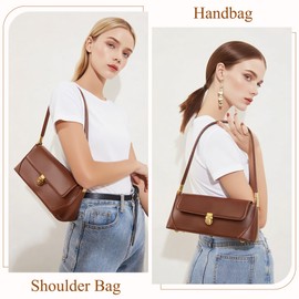 Mabecol Small Handbag Women's PU Leather Mini Shoulder Bag Y2K Retro Hobo Handbags Small Shoulder Bag Vintage Shoulder Bag for Everyday Party Travel Shopping Gift, Z Brown