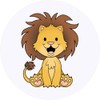 24 x 40mm Round 'Cute Lion' Stickers (SK00055747)