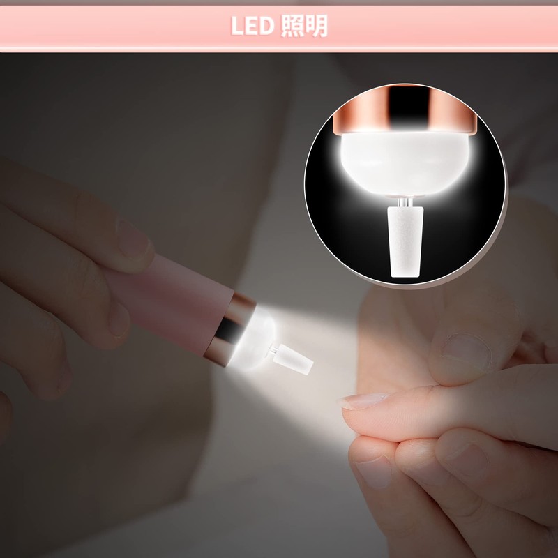 Nail Machine, USB Charging, Electric Nail File with LED Light,