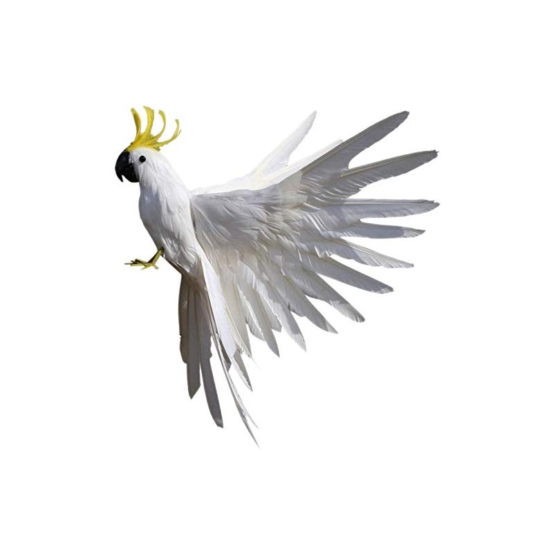 Taotenish Artificial Birds Lifelike Feathered Birds Model - 15.7inch White