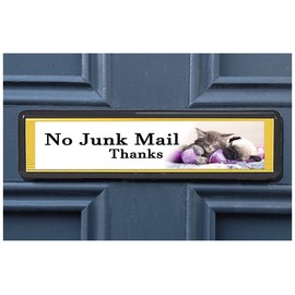 BOGAF UK Cat and Dog Polite No Junk Mail Sign sticker for Letterbox Leaflet Flyers Menus Door Sticker for Home Office Shop (CHOOSE QUANTITY) (1x Cat and Dog Junk Mail Sign)