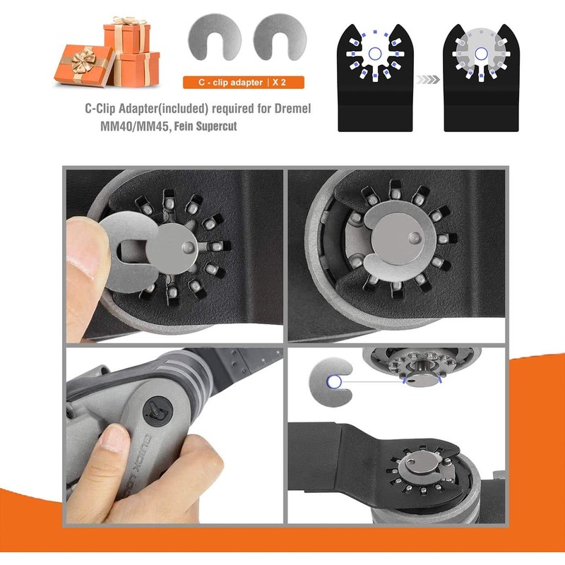 LEILUO 50 Pcs Multitool Blades Set for Wood Oscillating Saw