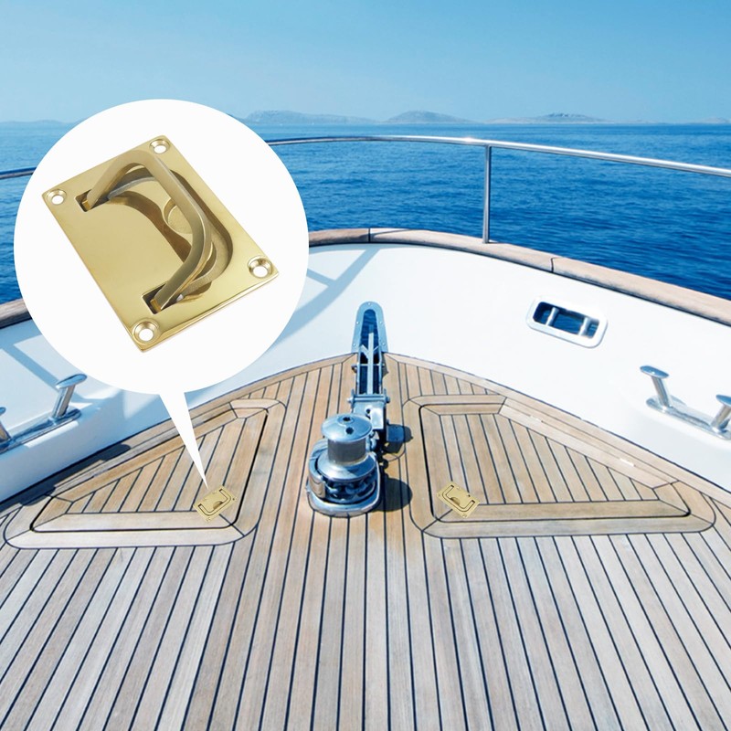 Bitray 2Pcs Flush Ring Pull Handle 316 Stainless Steel Marine
