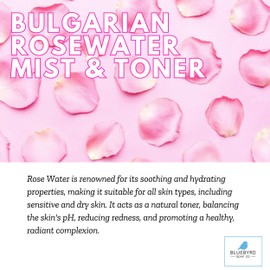 Rose Water Spray for Face & Hair – 100% Pure Steam-Distilled Rosewater Facial Toner – Alcohol-Free Hydrating Face Mist & Makeup Setting Spray – Anti-Aging & pH-Balancing Natural Skin Care (Rose)