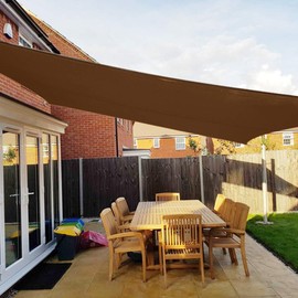 Quictent 185G HDPE Square 24x24FT Sun Shade Sail Canopy 98% UV Block Top Outdoor Cover Patio Garden with Hardware Kit (Brown)