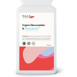 Troo Health Care Vegan Glucosamine Phytodroitin Complex 90 Capsules - with Plant Based Chondroitin, Turmeric, Rosehip and Vitamin C to Support Cartilage and Bones