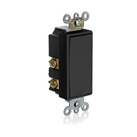 Leviton 56080-2E 3A, 24V AC/DC Low Voltage Momentary Contact Single Pole Single Throw Decora Plus╓ Switch, Center Off, Commercial Spec Grade - Black