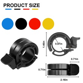 Garegce Bicycle Bell, Mini Bicycle Bell, Loud, Fluium Alloy Bicycle Bell, Loud Bicycle Bell, 22-22.8 mm Handlebar Mini Bicycle Bell, for Mountain Bike, Road Bikes and Scooters, Black