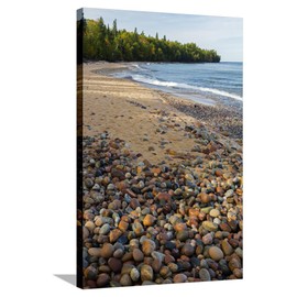 ART.COM Canvas Wall Art Prints Michigan, Pictured Rocks National Lakeshore, Au Sable Point and Lake Superior by Jamie & Judy Wild, Scenic Decor, 24" x 36"
