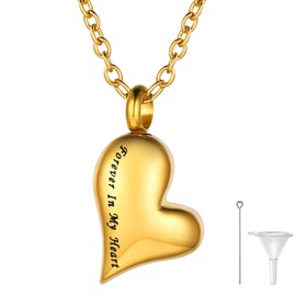 Forever in My Heart Cremation Necklace for Ashes Women Mom Dad Memorial Urn Pendant & 20'' Chain with Gift Box