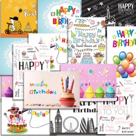 Kuuqa 20 Stücke Alles Gute zum Geburtstag Karten mit 20 Umschlägen, Grußkarten Entworfen von KUUQA