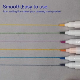 Dinggaogao 12 pcs Water-Erasable Fabric Pen Set - 6 Colors for Sewing, Embroidery & DIY Tracing