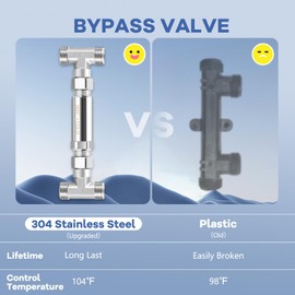 Crispaire Crispaire 304 Stainless Steel Bypass Valve for Instant Hot Water Recirculating Pump A Great Replacement for the Old Plastic Version