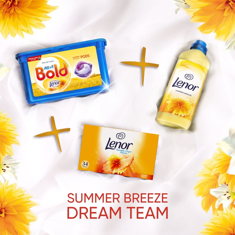 Lenor Tumble Dryer Sheets 34 Sheets Summer Breeze