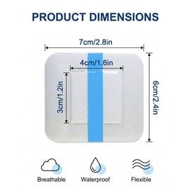 YIPFEN Waterproof Post-OP Plasters, Large, Pack of 40, Transparent, for Shower & Sports, Sterile, Reliable Protection for Fast Wound Healing