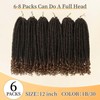 Goddess Locs Crochet Hair 6 Packs, 12 Inch Straight Faux