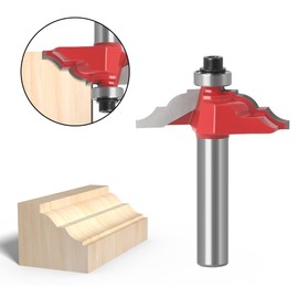 WSOOX 3-Piece Edge Shaping Roman Ogee Carbide Milling Cutter Set, Accessories Milling (for Wood, Shank Diameter 8 mm, Working Length 25.4 mm, 31.7 mm, 38 mm)